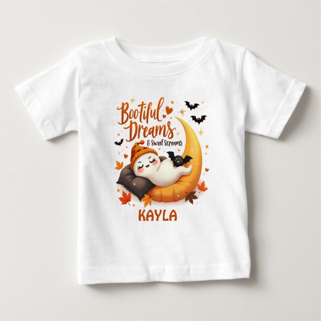 Camiseta Para Bebê Bootiful Dreams Bonitos Ghost Gritares Doces (Frente)