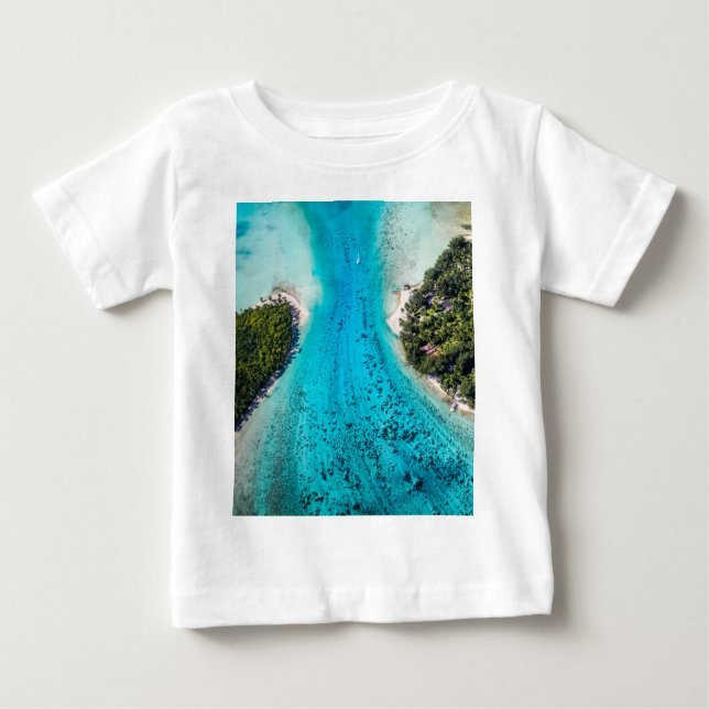 Camiseta Para Bebê Bora Bora - Caminho Para O Oceano (Frente)
