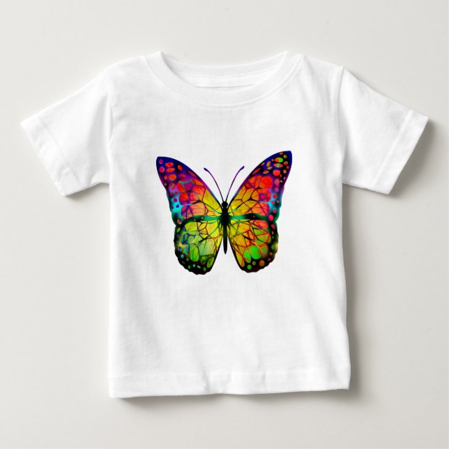 CAMISETA PARA BEBÊ BORBOLETA ABSTRATA (Frente)