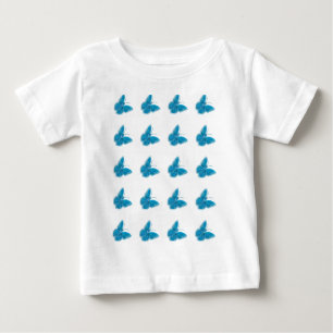 Camiseta Para Bebê Borboleta Azul