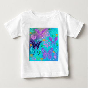 Camiseta Para Bebê Borboleta Belo Aloha Flor Havaiana Casamento