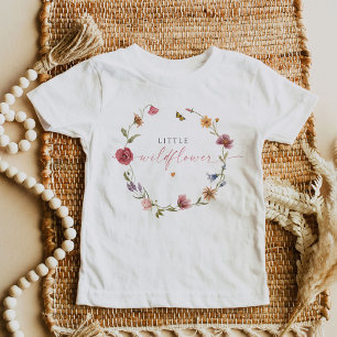 Camiseta Para Bebê Borboleta Boho Menina Flor Silvestre Primeiro Aniv