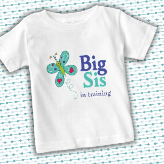 Camiseta Para Bebê Borboleta Branca Grande Sis