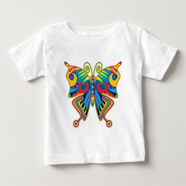 Camiseta Para Bebê Borboleta colorida (Frente)