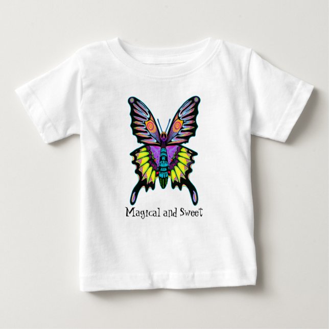 Camiseta Para Bebê Borboleta colorida (Frente)