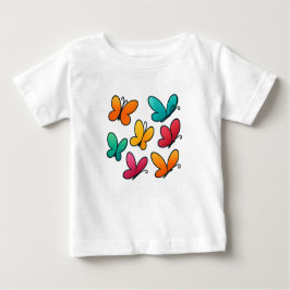 Camiseta Para Bebê Borboleta Colorida Tee
