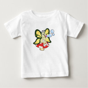 Camiseta Para Bebê Borboleta com bolhas de sabão