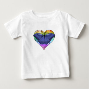 Camiseta Para Bebê Borboleta com Coração
