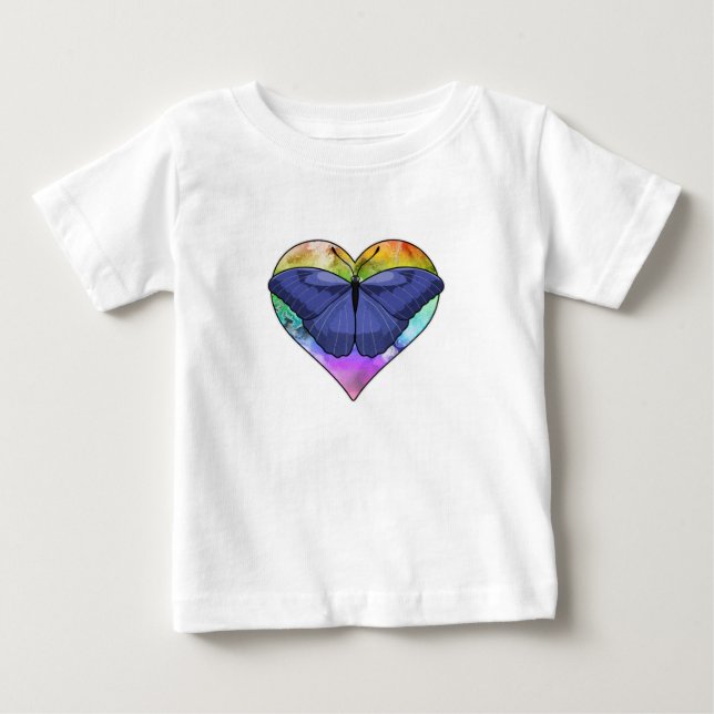 Camiseta Para Bebê Borboleta com Coração (Frente)