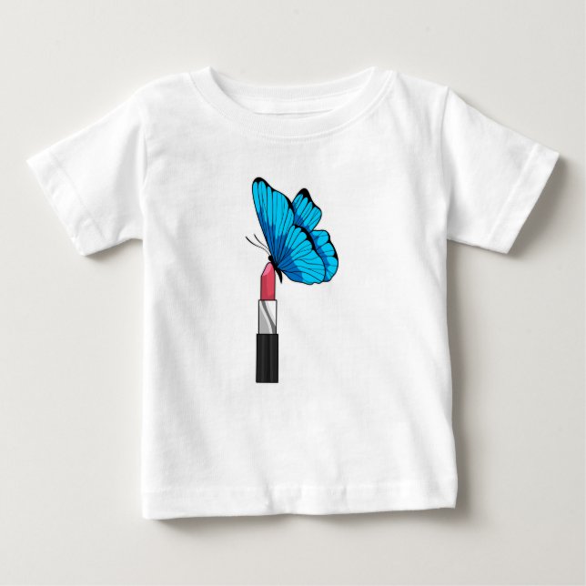 Camiseta Para Bebê Borboleta com Lipstick (Frente)