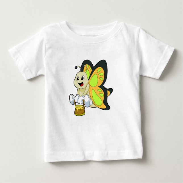Camiseta Para Bebê Borboleta com mel (Frente)
