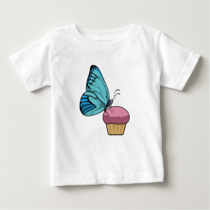 Camiseta Para Bebê Borboleta com Muffin