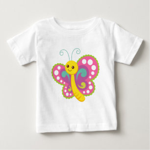Camiseta Para Bebê Borboleta dos desenhos animados