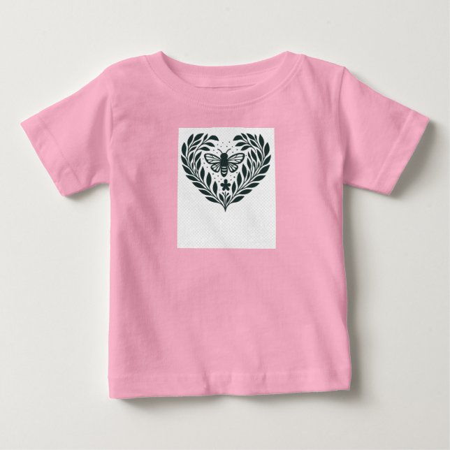 Camiseta Para Bebê Borboleta e Galhos (Frente)
