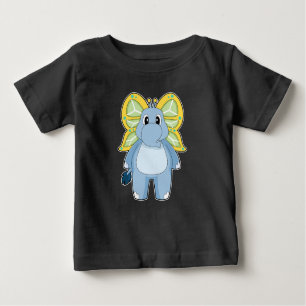 Camiseta Para Bebê Borboleta Elefante