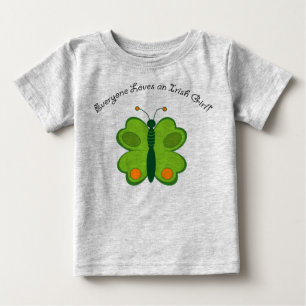 Camiseta Para Bebê borboleta irlandesa afortunada