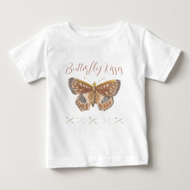 Camiseta Para Bebê Borboleta Kisses Girl Boho (Frente)