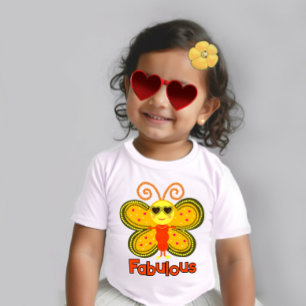 Camiseta Para Bebê Borboleta moída