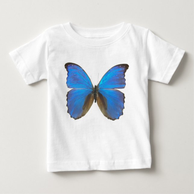 Camiseta Para Bebê Borboleta Morpho Azul (Frente)
