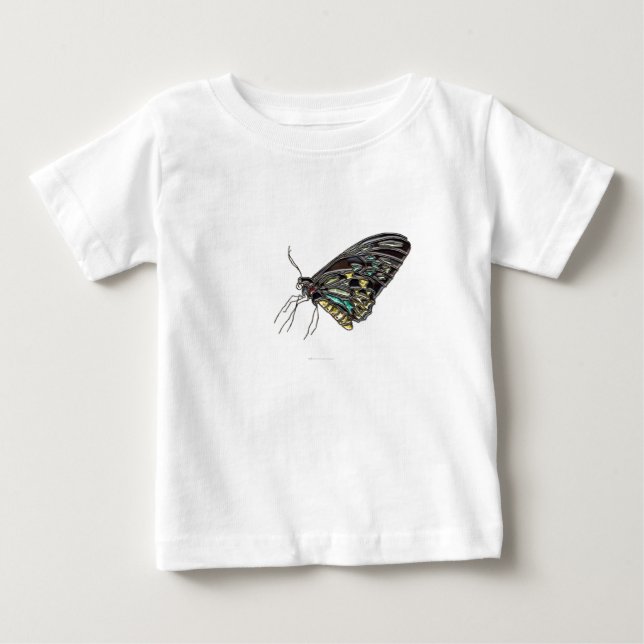 Camiseta Para Bebê Borboleta Preta Gem (Frente)