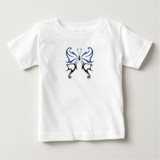 Camiseta Para Bebê Borboleta Preto Azul