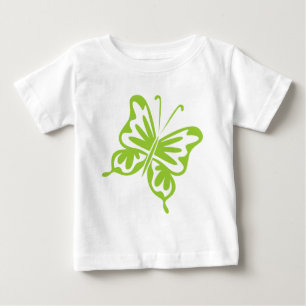 Camiseta Para Bebê Borboleta Retro - verde marciano