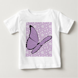 Camiseta Para Bebê Borboleta roxa da consciência