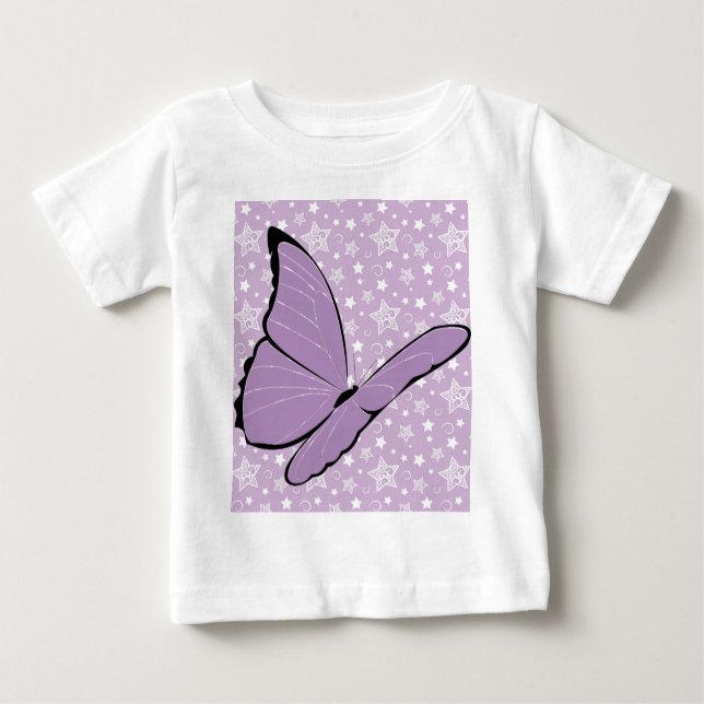 Camiseta Para Bebê Borboleta roxa da consciência (Frente)