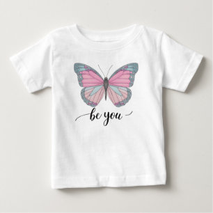 Camiseta Para Bebê Borboleta Seja Você
