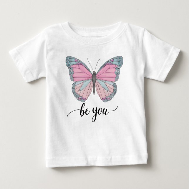 Camiseta Para Bebê Borboleta Seja Você (Frente)