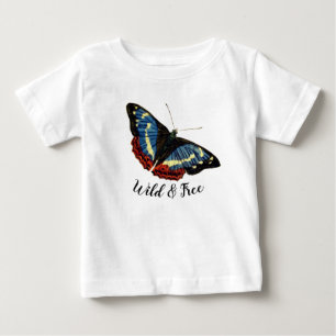 Camiseta Para Bebê Borboleta Selvagem & Livre