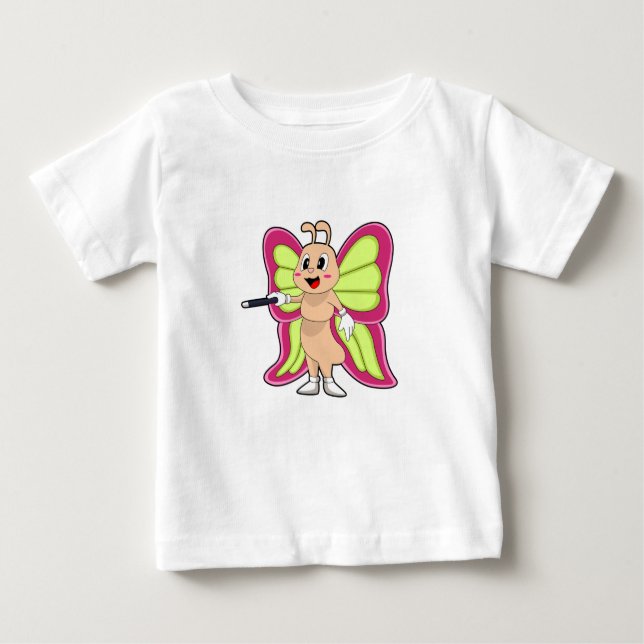 Camiseta Para Bebê Borboleta Varinha mágica (Frente)