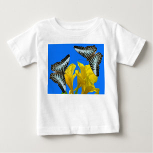 Camiseta Para Bebê Borboletas azuis da Malásia em Canna King
