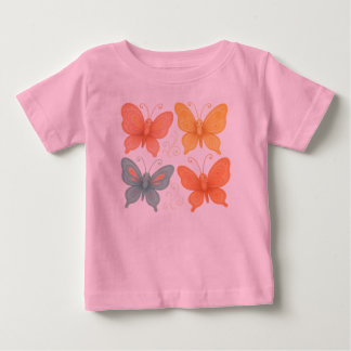 Camiseta Para Bebê Borboletas Caprichosas 
