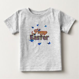 Camiseta Para Bebê Borboletas felzs pascoa