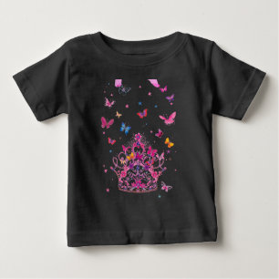 Camiseta Para Bebê Borboletas voadoras coloridas com Impressão de art