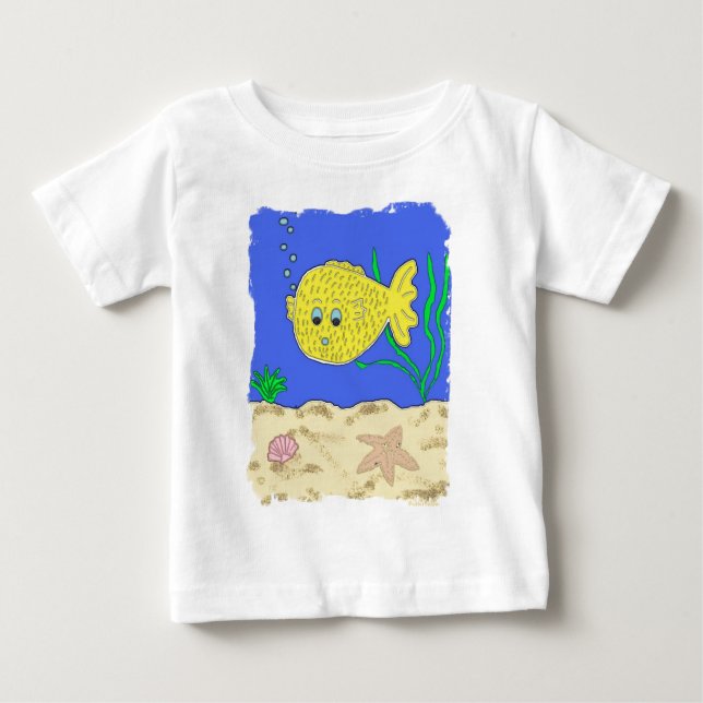 Camiseta Para Bebê Borbulha o Blowfish (Frente)