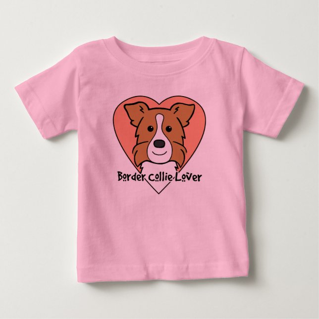 Camiseta Para Bebê Border Collie Lover (Frente)