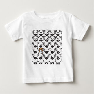 Camiseta Para Bebê Border collie nos carneiros