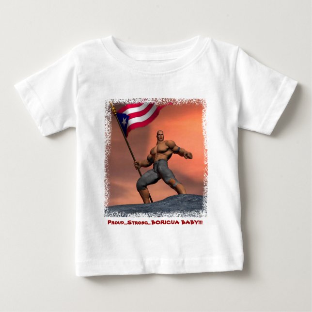 Camiseta Para Bebê Boricua orgulhosa! (Frente)