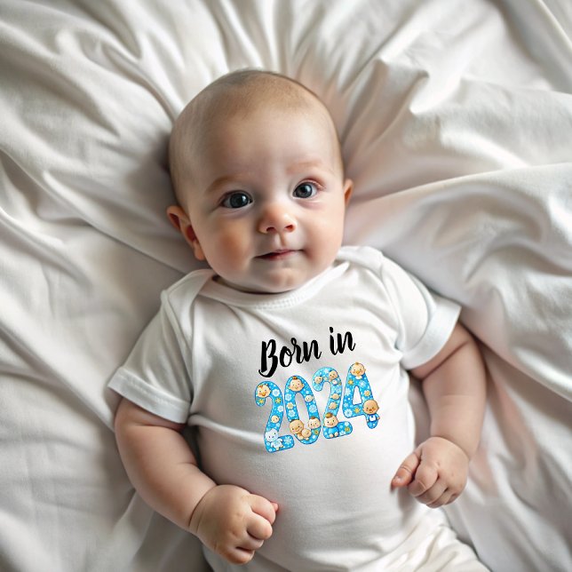Camiseta Para Bebê Born in 2024 (Born in 2024)