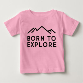 Camiseta Para Bebê Born To Explore Minimalist Mountain Outline