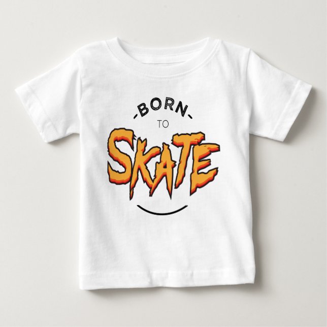 Camiseta Para Bebê Born to skate (Frente)