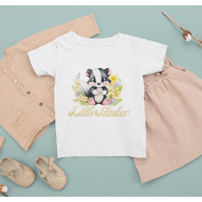 Camiseta Para Bebê Borracha-Boca-Boca-Boca-Boca-Boca-Boca-Boca (adorable woodland Skunk shirt for kids "Little Stinker")