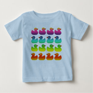 Camiseta Para Bebê Borracha Duckies do arco-íris