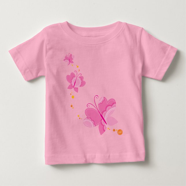 Camiseta Para Bebê BORRACHAS FLUTTERBY: séries de três 1 (Frente)