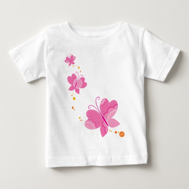 Camiseta Para Bebê BORRACHAS FLUTTERBY: séries de três 1 (Frente)