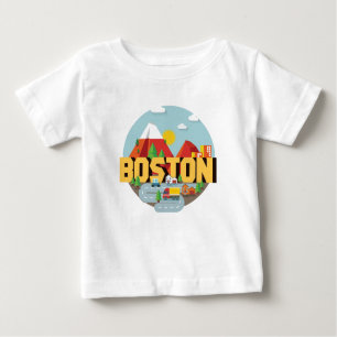 Camiseta Para Bebê Boston como um destino