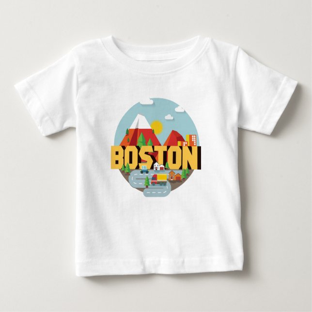 Camiseta Para Bebê Boston como um destino (Frente)