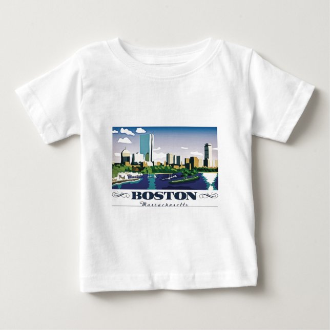 Camiseta Para Bebê Boston, Massachusetts (Frente)